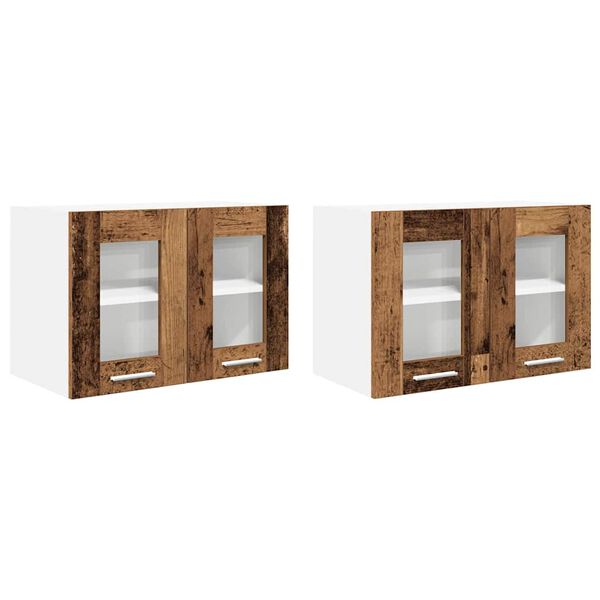 vidaXL Armadio pensile con porta 2 pcs Legno vecchio 60 x 31 x 40 cm