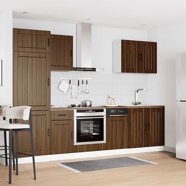 vidaXL Set Mobili da Cucina 7 pz Lucca Rovere Marrone in Truciolato