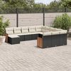 vidaXL Set Divani da Giardino 12 pz con Cuscini Nero in Polyrattan