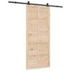 vidaXL Porta scorrevole Naturale 100 x 208 cm Legno Massello di Pino