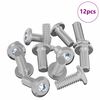 vidaXL Vite con Testa Bloccante 12 pz Argento M6 x 15 mm Acciaio