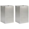 vidaXL Vaso da giardino 2 pz Argento 30 x 30 x 40 cm Acciaio Inox