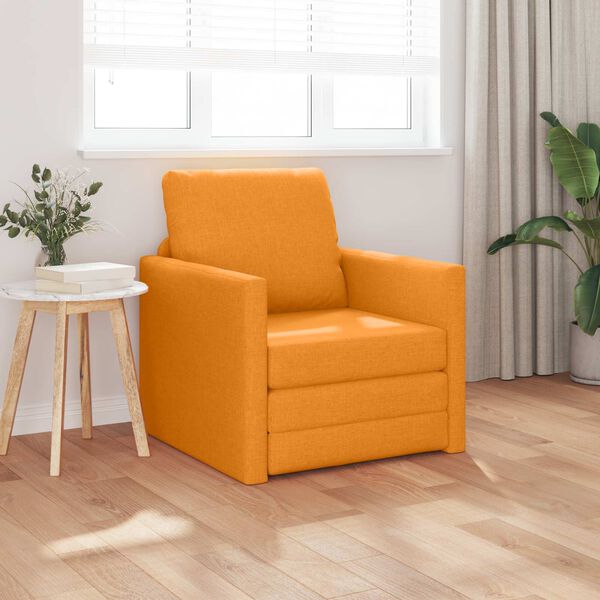vidaXL Divano Letto da Terra 2 in 1 Giallo Scuro 112x174x55 cm Tessuto