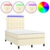vidaXL Giroletto Molle con Materasso e LED Crema 120x200cm Similpelle