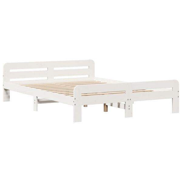 vidaXL Letto senza Materasso Bianco 140x190 cm Legno Massello di Pino