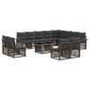 vidaXL Set Divano da Giardino 13 pz Grigio e Grigio Scuro polyrattan
