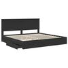 vidaXL Letto con Contenitore Nero 200 x 200 cm Legno multistrato