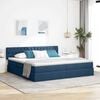 vidaXL Letto con contenitore e LED con led Blu 200 x 200 cm Tessuto