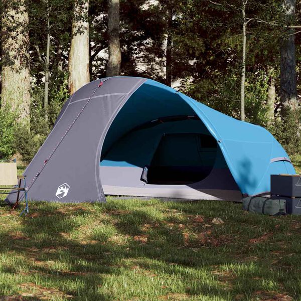 vidaXL Tenda da Campeggio a Cupola per 4 Persone Blu Impermeabile