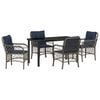 vidaXL Set da Pranzo per Giardino 5 pcs Grigio e Nero Rattan