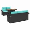 vidaXL Set Divano da Giardino 6 pz Nero Poly Rattan