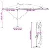 vidaXL Parasol Roma a braccio Tortora e Nero 352 x 251 x 260 cm