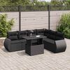 vidaXL Set Divani da Giardino con Cuscini 7pz Nero Polyrattan