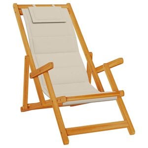 vidaXL Sedia pieghevole con braccioli Grigio Talpa Legno di Acacia