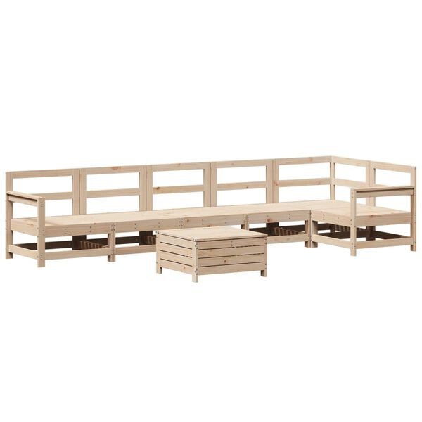 vidaXL Set Divani da Giardino 7 pz in Legno Massello di Pino