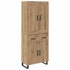 vidaXL Credenza con cassetto Rovere artigianale 69,5 x 34 x 180 cm