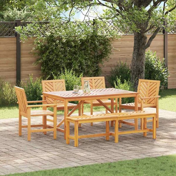 vidaXL Set da Pranzo per Giardino 6 pcs Marrone