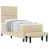 vidaXL Letto a molle con testiera Crema 80 x 200 cm Tessuto
