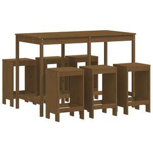 vidaXL Set Bar da Giardino 7 pz ambra in Legno Massello di Pino