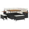 vidaXL Set Divano da Giardino 8 pz Nero polyrattan