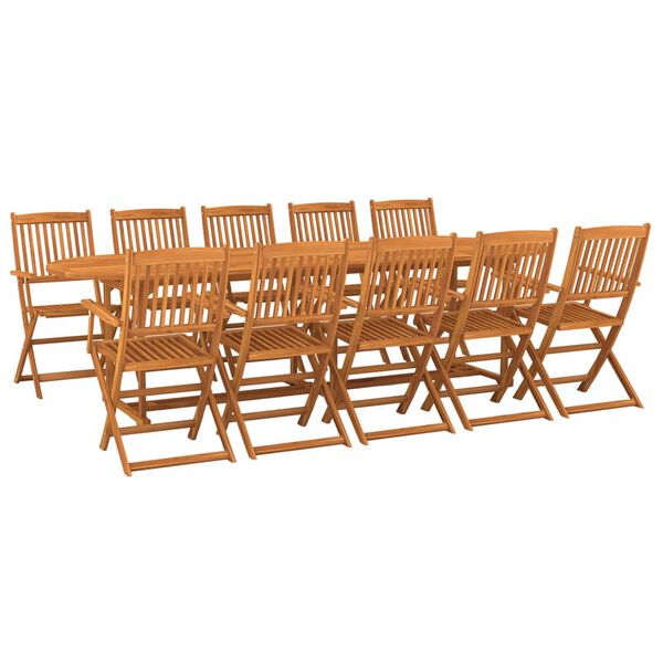 vidaXL Set da Pranzo da Giardino 13 pz 280x90x75 cm Massello di Acacia