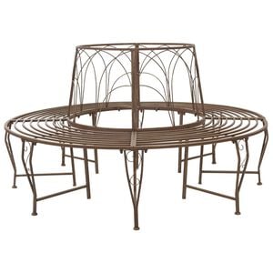 vidaXL Panchina per Alberi 8-Numero di posti &Oslash; 160 x 89 cm Acciaio