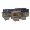 vidaXL Set Divano da Giardino 10 pcs Grigio polyrattan