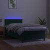 vidaXL Letto a Molle con Materasso e LED Verde Scuro 80x200cm Velluto
