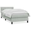 vidaXL Giroletto a Molle con Materasso Grigio Chiaro 100x220cm Velluto