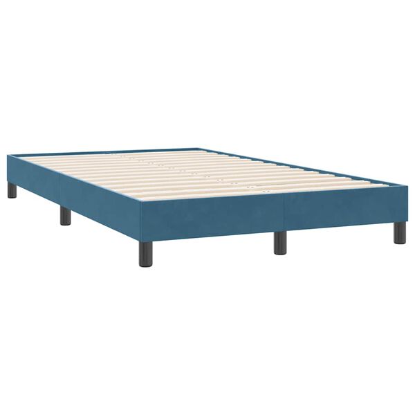 vidaXL Letto a Molle senza Materasso Blu Scuro 120x220 cm in Velluto