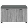 vidaXL Panca per ingresso con cuscino Grigio Sonoma 80 x 46 x 46 cm