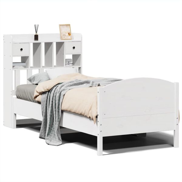 vidaXL Letto con Libreria senza Materasso 75x190 cm in Legno Pino