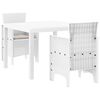 vidaXL Set da Pranzo per Giardino 3 pcs Bianco Polipropilene