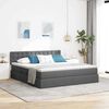 vidaXL Letto con contenitore e LED Grigio scuro 160 x 200 cm