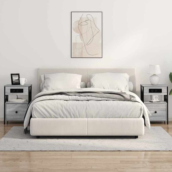 vidaXL Armadio da Notte con cassetto Grigio Sonoma 40 x 31 x 60 cm