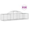 vidaXL Cesti Gabbioni ad Arco 18 pz 200x50x40/60 cm Ferro Zincato