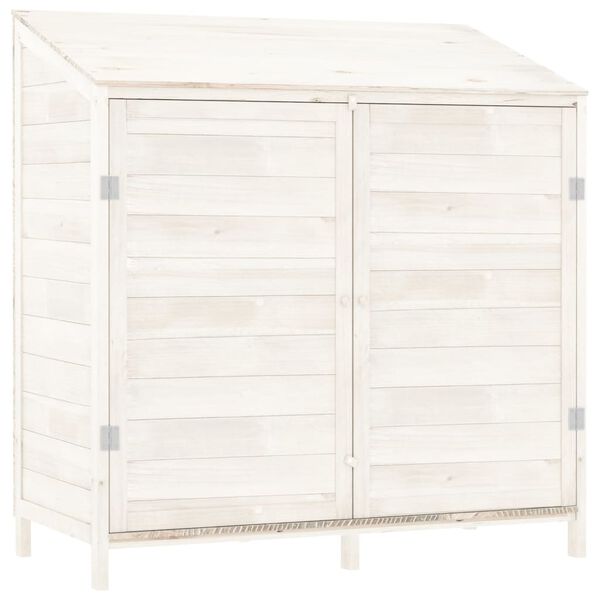 vidaXL Capanno da Giardino Bianco 102x52x112cm Legno Massello di Abete