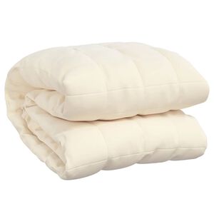 vidaXL Coperta Ponderata Crema Chiaro 235x290 cm 15 kg Tessuto