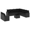 vidaXL Set Divani da Giardino 10pz con Cuscini in Polyrattan Nero