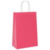 vidaXL Sacchetti di Carta 250 pz con Manici Rosa 21x11x31 cm