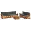 vidaXL Set divani 8 pcs Naturale e Antracite Legno di Acacia Massello