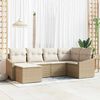 vidaXL Set di divani con cuscino 6 pcs Beige polyrattan