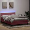 vidaXL Letto a Molle con Materasso e LED Rosa 160x210 cm in Velluto