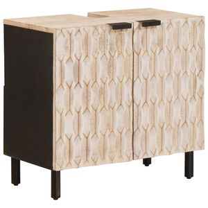 vidaXL Armadio per Lavabo da Bagno con porta Bianco 62 x 33 x 58 cm