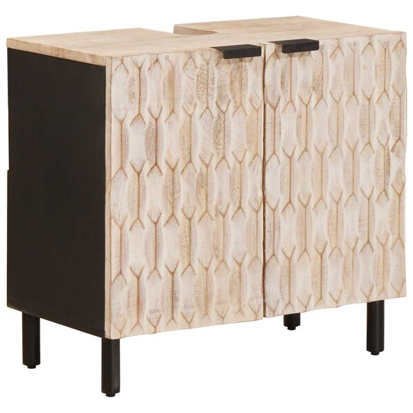 vidaXL Armadio per Lavabo da Bagno con porta Bianco 62 x 33 x 58 cm