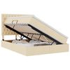 vidaXL Letto con contenitore LED e materasso Crema 140 x 200 cm