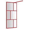 vidaXL Parete per Doccia Walk-in Vetro Trasparente ESG 80x195 cm Rossa