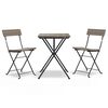 vidaXL Set Pieghevole da Bistr&ograve; 3 pz Grigio in Polyrattan