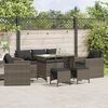 vidaXL Set Divano da Giardino 6 pz con Cuscini Grigio in Polyrattan