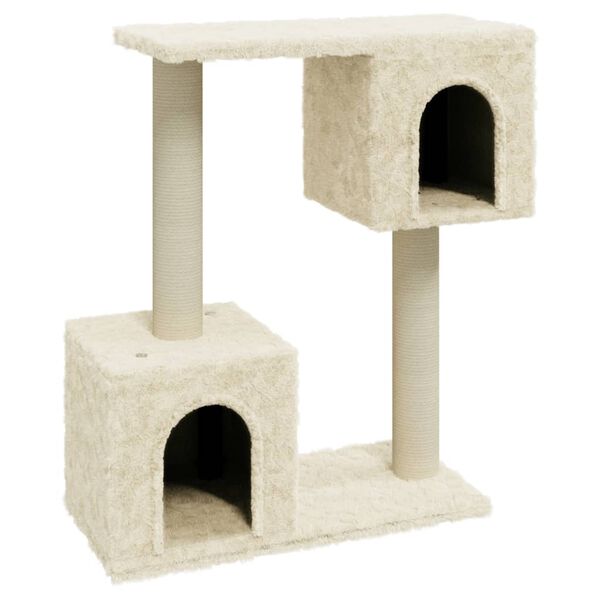 vidaXL Albero per Gatti con Tiragraffi in Sisal Crema 60 cm